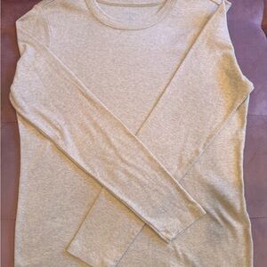 Lands' End Heather Cream Long Sleeve Tee